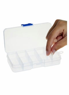Y&D Organizer Box, 10 Grids Plastic Jewelry Organizers with Adjustable Dividers Clear Storage Container for Beads Crafts Fishing Tackles 2 Pack  - Image 5