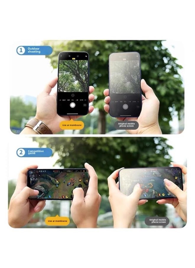 Generic - Applicable To Apple 16 Tempered Film AR Anti-reflection 16promax Full Screen Film 15pro HD Film 14 Anti-reflection 13 12-Color:AR Anti-reflective Electroplating Oil-coated Tempered Film (with Packaging)-Size:14PROMAX - Image 1