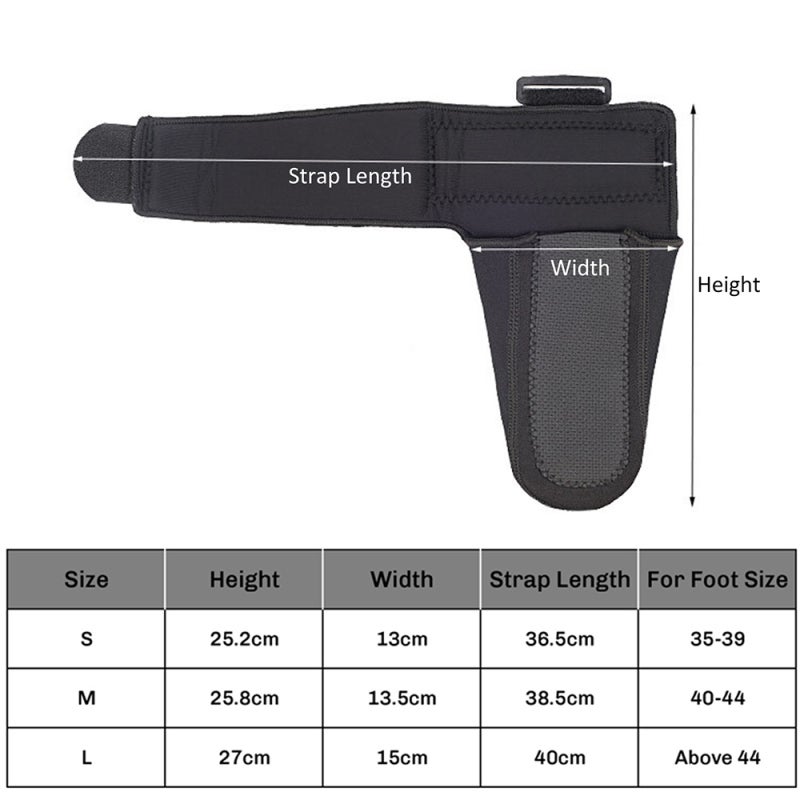 Foot Support: Neoprene Material M Size Breathable Comfort Fit - Nonslip Sole Secure Grip Adjustable Strap Orthopedic Aid for Plantar Fasciitis Tendonitis Drop Foot Foot Pain Relief - Image 2
