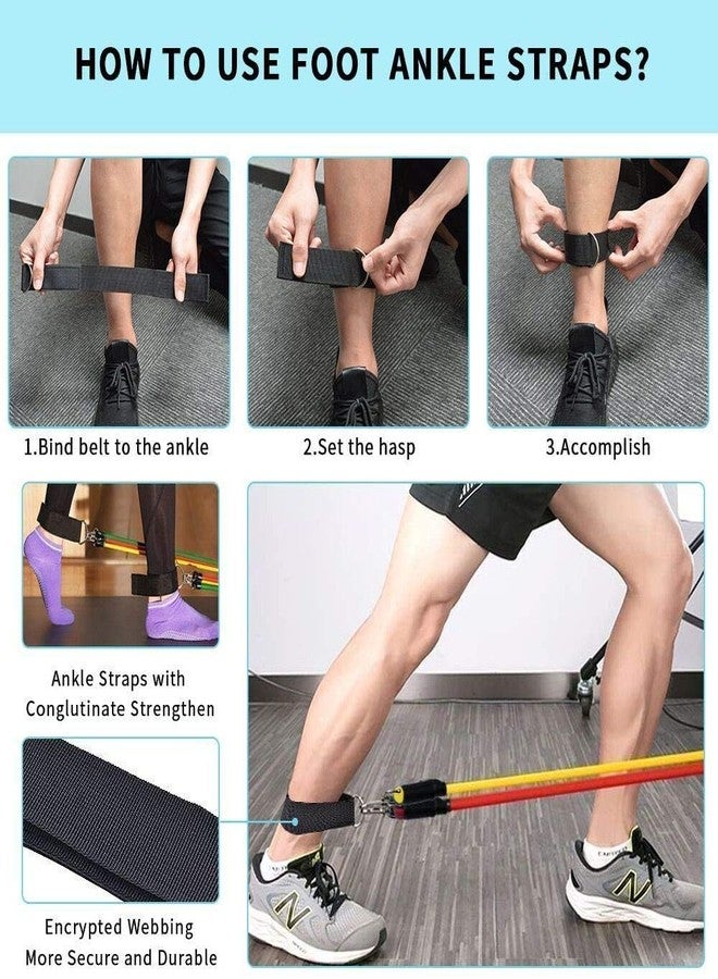 ERHETUS Home Gym Workout Kit for Men & Women | 11-Piece Resistance Bands with Toning Tubes, Ankle Straps, Door Anchor, Handles & Carry Bag | Exercise Rubber Band for Full Body Fitness & Stretching - Image 4