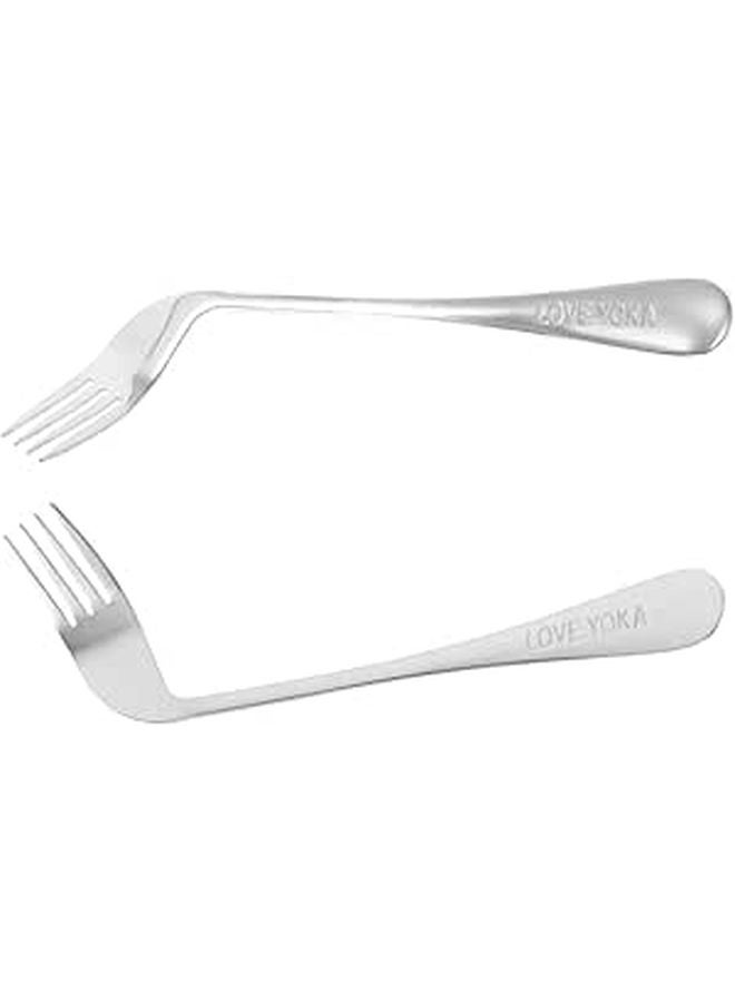 Ergonomic Angled Forks 2 Pack Self Feeding Utensils Lightweight Comfort Grip for Elderly Disabled - Image 1