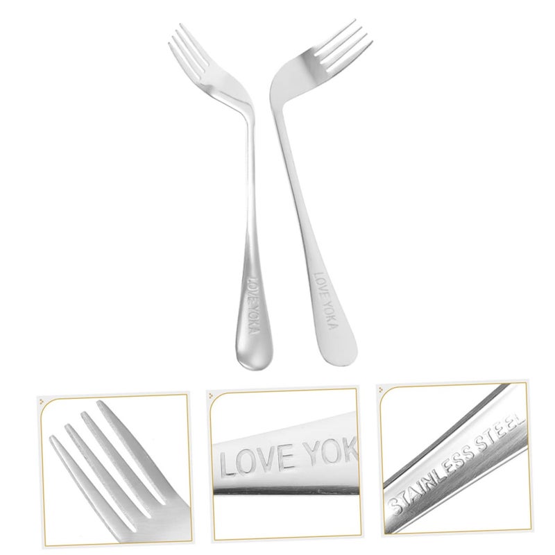 Ergonomic Angled Forks 2 Pack Self Feeding Utensils Lightweight Comfort Grip for Elderly Disabled - Image 3
