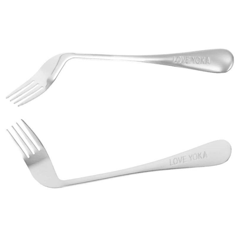 Ergonomic Angled Forks 2 Pack Self Feeding Utensils Lightweight Comfort Grip for Elderly Disabled - Image 2