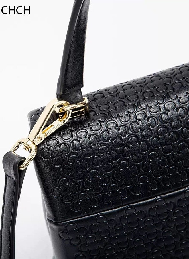 CH CH New Stylish Shoulder Bag Armpit Bag-BLACK - Image 3