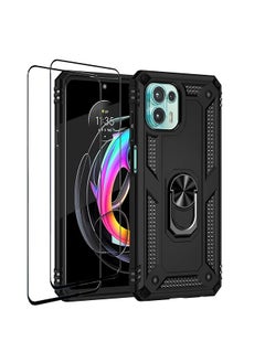 1 Plus 2 Case For Motorola Edge 20 Lite With Tempered Glass Screen Protector 2 Pcs Hybrid Heavy Duty Armor Dual Layer Anti Scratch Case Cover Motorola Edge 20 Lite Black