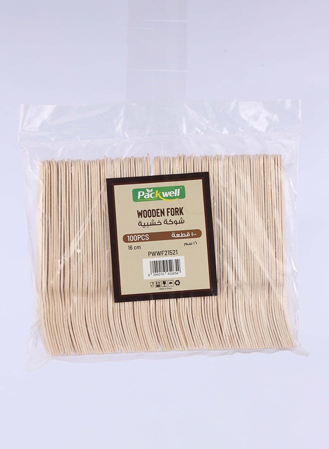 Packwell Wooden Fork 16 Cm 100 pcs - Image 1