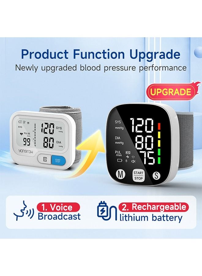 Yongrow - Automatic Digital Wrist Blood Pressure Monitor Sphygmomanometer Manometer Tensiometer Heart Rate Pulse Meter BP Monitor - Image 1