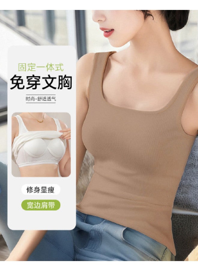 Your Sun 100% Cotton Women'S Underwear Thin Summer Padded Camisole All-In-One Undershirt - Image 1