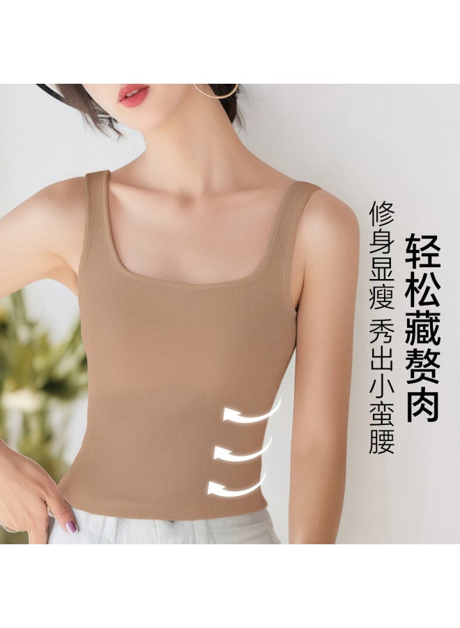 Your Sun 100% Cotton Women'S Underwear Thin Summer Padded Camisole All-In-One Undershirt - Image 3