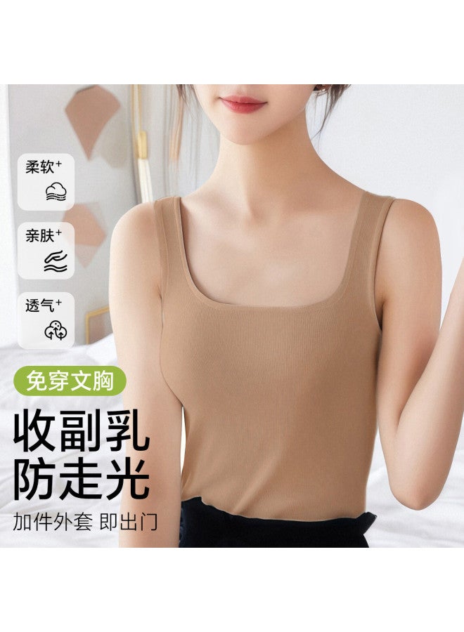 Your Sun 100% Cotton Women'S Underwear Thin Summer Padded Camisole All-In-One Undershirt - Image 4