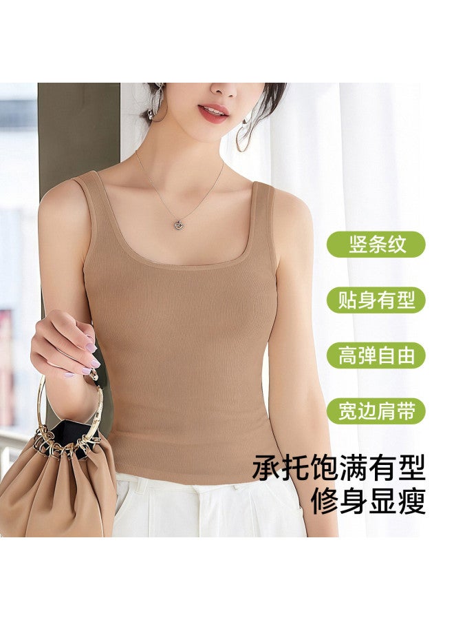 Your Sun 100% Cotton Women'S Underwear Thin Summer Padded Camisole All-In-One Undershirt - Image 5