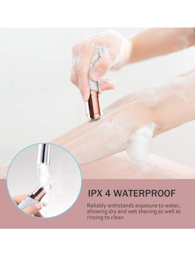 Women Painless Facial Hair and Eyebrow Trimmer, Hair Shaver and Remover, Lipstick Style with built-in LED light - Image 5