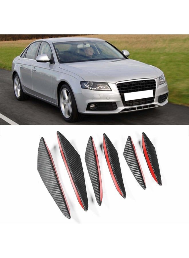 Aramox Splitter Fins, 6pcs Carbon Fiber Texture Car Front Bumper Lip Splitter Fin Canard Splitter Diffuser Valence Body Spoiler Kit - Image 4