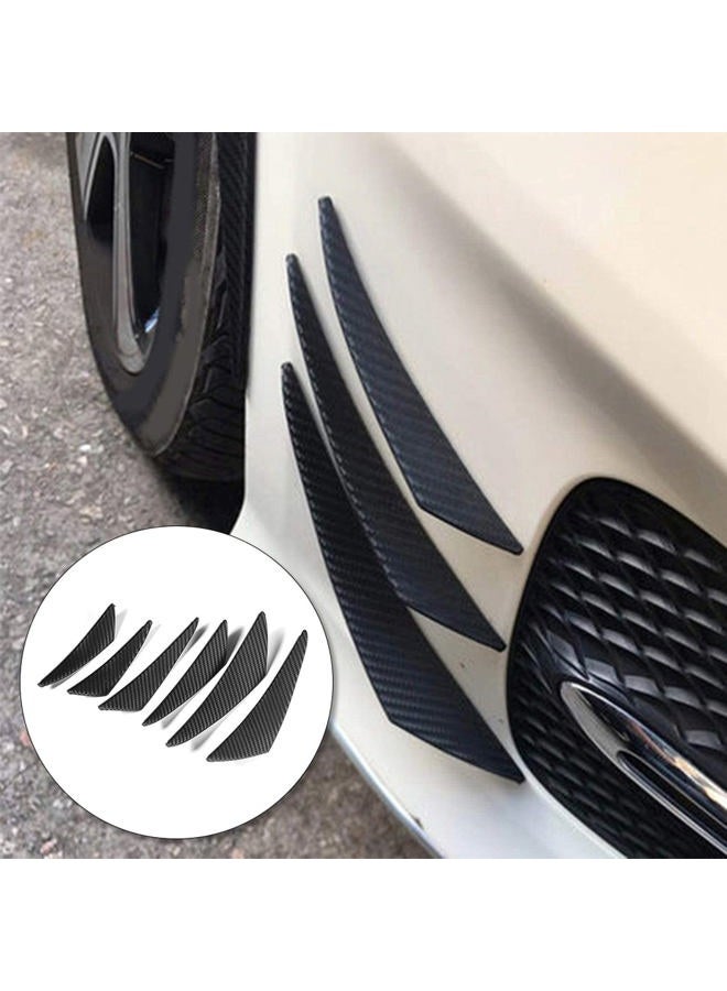 Aramox Splitter Fins, 6pcs Carbon Fiber Texture Car Front Bumper Lip Splitter Fin Canard Splitter Diffuser Valence Body Spoiler Kit - Image 3
