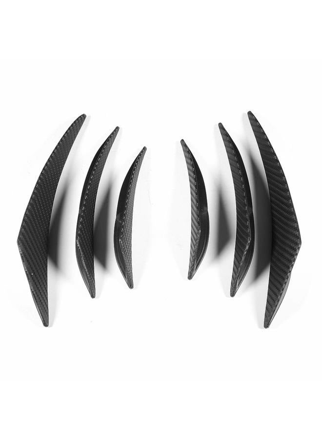 Aramox Splitter Fins, 6pcs Carbon Fiber Texture Car Front Bumper Lip Splitter Fin Canard Splitter Diffuser Valence Body Spoiler Kit - Image 1