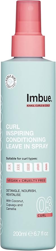 Imbue Curl Inspiring Conditioning Leave In Spray Vegan and Curly Girl Compliant 200ml