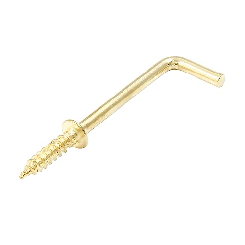 Hitefu 50PCS L Shape Self-Tapping Screw Hooks, 1-1/4 Inch Gold Carbon Steel 7 Shape Right Angle Hooks - Image 4