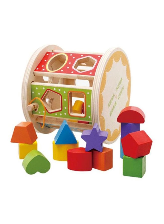 Colorful Round Shape Geometric Block Board Sorter Play Puzzle Set For Kids 18.5x18.5x15.8cm - Image 2
