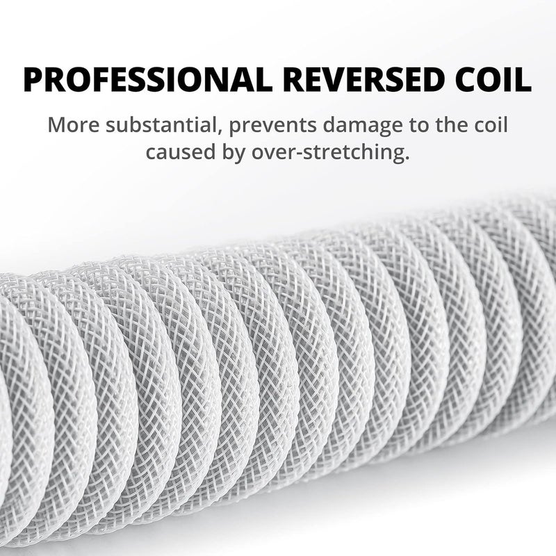 GUNMJO كابل Pro المخصص المجدول من USB-C للوحة المفاتيح للألعاب، كابل ميكانيكي مزدوج الغلاف مع موصل طيران معدني قابل للفصل، 1.5 متر من USB-C إلى USB-A، بلون الكربون الأسود - Image 2