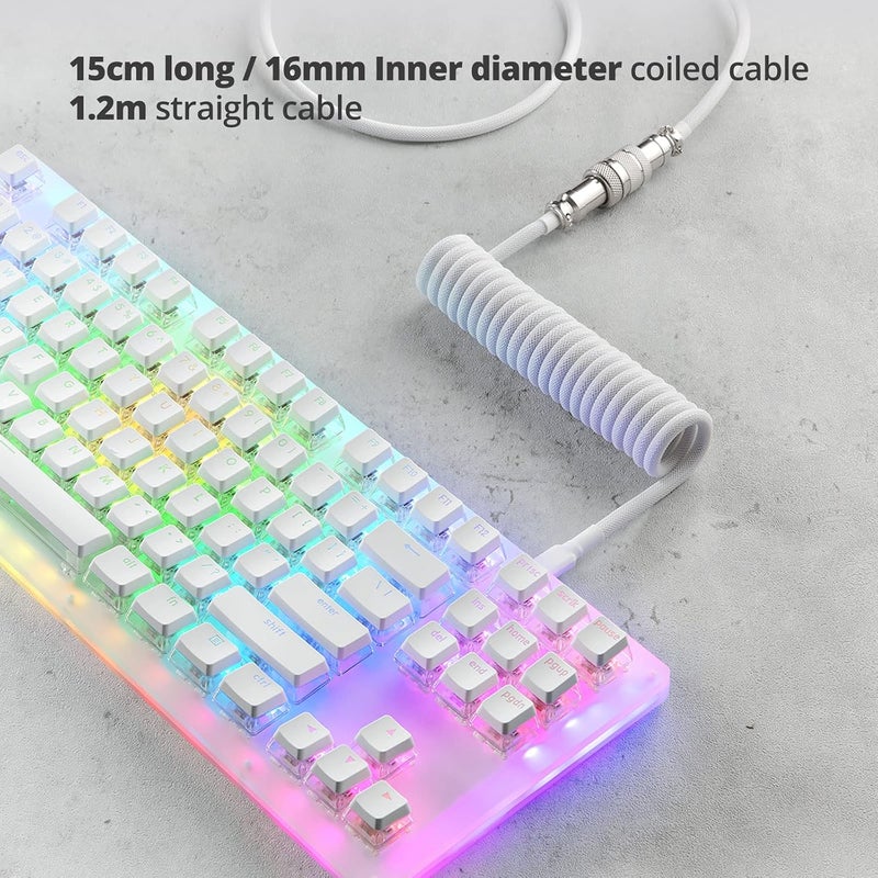 GUNMJO كابل Pro المخصص المجدول من USB-C للوحة المفاتيح للألعاب، كابل ميكانيكي مزدوج الغلاف مع موصل طيران معدني قابل للفصل، 1.5 متر من USB-C إلى USB-A، بلون الكربون الأسود - Image 4