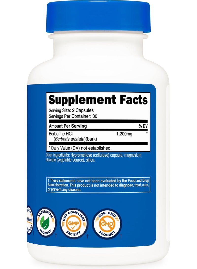 بيربيرين HCl 1200 ملغ من Nutricost – مكمل بيربيرين عالي القوة – 60 كبسولة نباتية، خالي من الجلوتين والكائنات المعدلة وراثيًا - Image 2