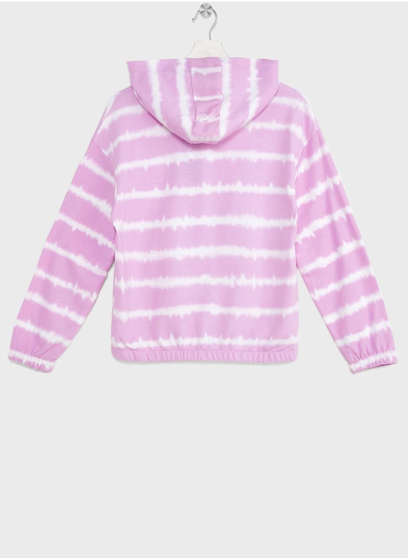 Ripples - Girls Tie And Dye  Zipper Hoodie And Jogger Set - Image 1