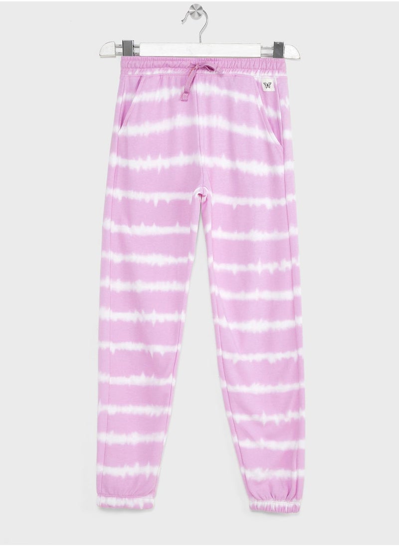 Ripples - Girls Tie And Dye  Zipper Hoodie And Jogger Set - Image 1