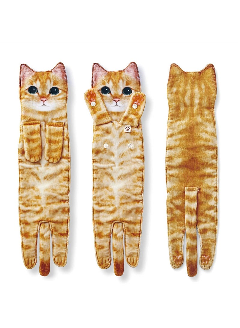 Cute Cat Funny Hand Towel, Decorative Bathroom and Kitchen Towels,  Super Absorbent, Soft, and Unique Gift for Cat Lovers, Ideal for Valentines, Mothers Day, Housewarming, and Birthdays - Image 2