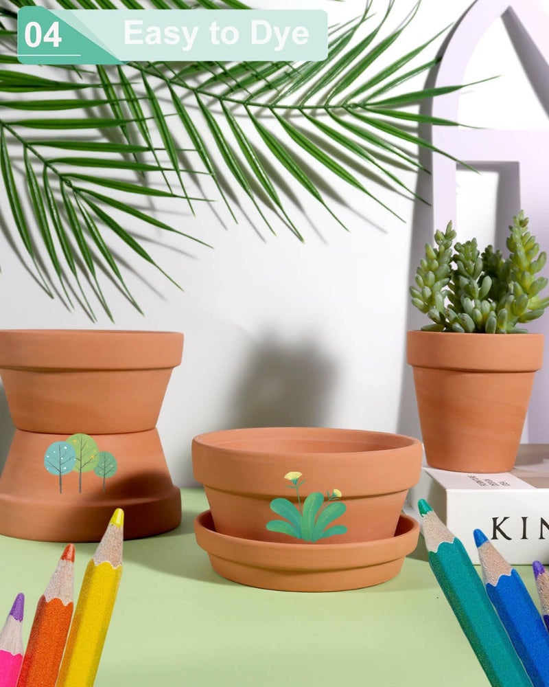 vensovo 4.5 Inch Terracotta Shallow Succulent Pots - 6 Pack Terra Cotta Clay Pot with Saucer, Cacuts Indoor and Outdoor Planters with Drainage Hole - Image 4