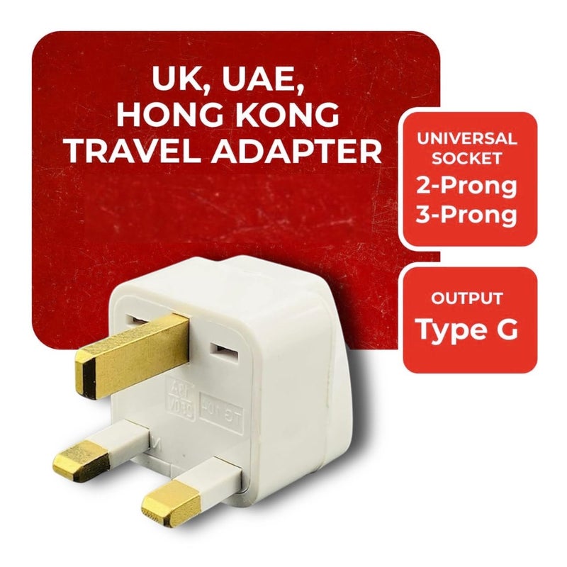 KAVANA TypeG Plug Adapter UK Converter 5pcs India to UK Plug Adaptor for Hong Kong UAE Dubai Singapore England Universal Travel Adapter Power Plug Pack of 5 - Image 2