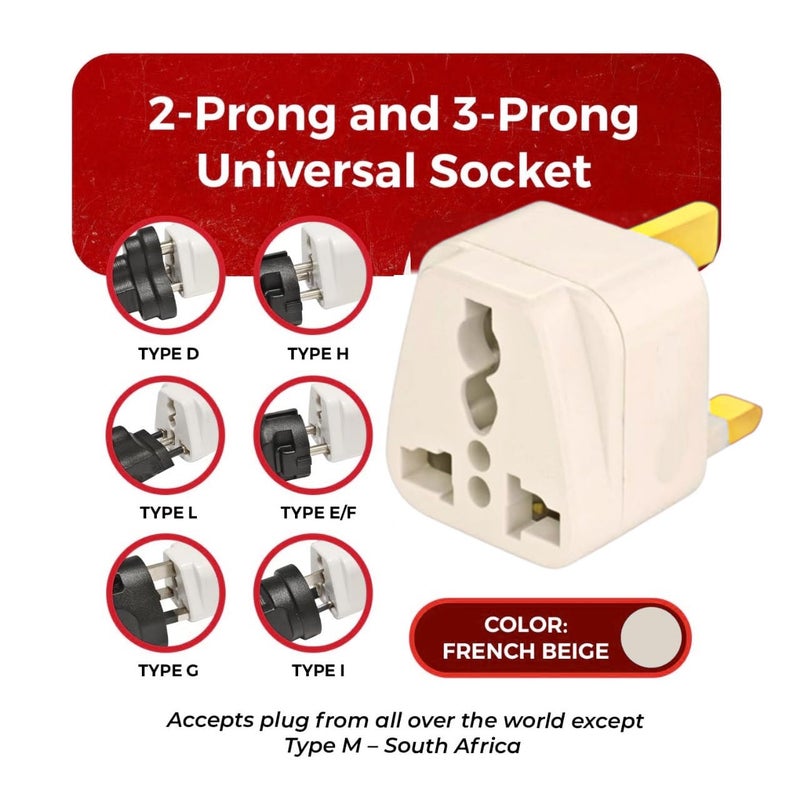 KAVANA TypeG Plug Adapter UK Converter 5pcs India to UK Plug Adaptor for Hong Kong UAE Dubai Singapore England Universal Travel Adapter Power Plug Pack of 5 - Image 5