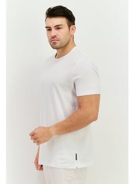 French Connection Men Crew Neck Short Sleeve Brand Logo T-Shirt, White  - Image 2