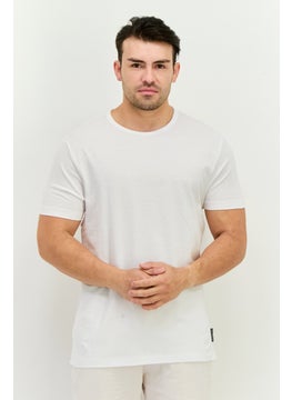 French Connection Men Crew Neck Short Sleeve Brand Logo T-Shirt, White  - Image 1