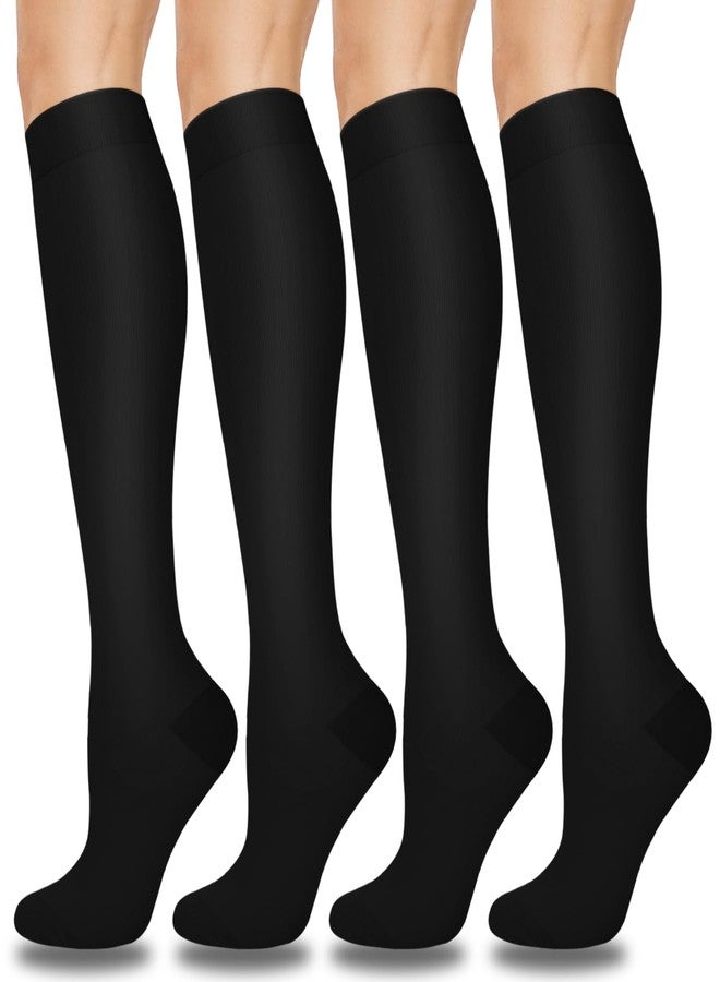 Aoliks 4 Pairs Copper Compression Socks for Women & Men Circulation 15-20 mmHg - Best Support for Nurses, Running - Image 1