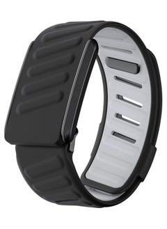 SPECTON specton Comfort Durable Silicone Wristband Compatible with WHOOP 4.0 Band, Soft Silicone Sports Loop Strap for Men & Women, with U Shaped Connector - black  - Image 1