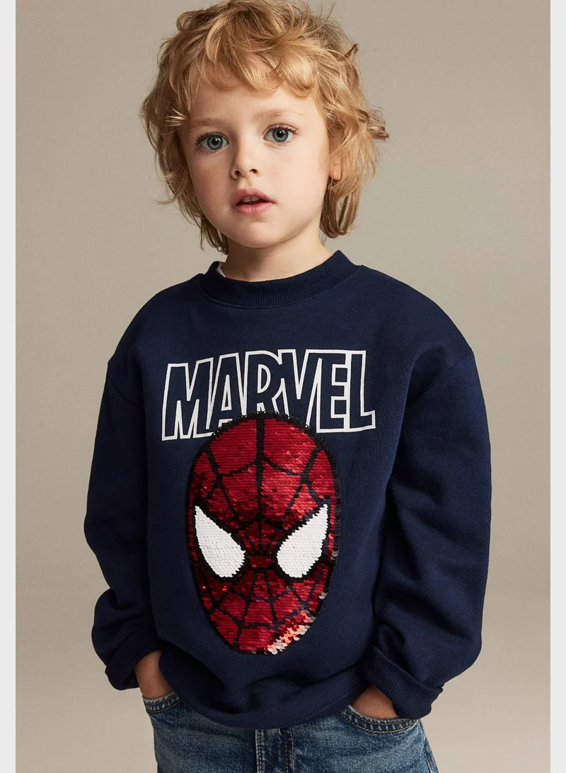 H&M Kids Spiderman Reversible Sequin Motif Sweatshirt