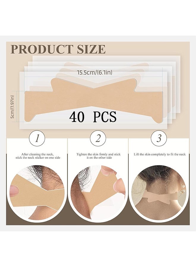 Ba Love 40 Pcs Invisible Neck Lifting Tape, Invisible Neck Tapes Tightening Lift Bands Strip for Sagging Skin to Improve Lines (Beige, One Size) - Image 2