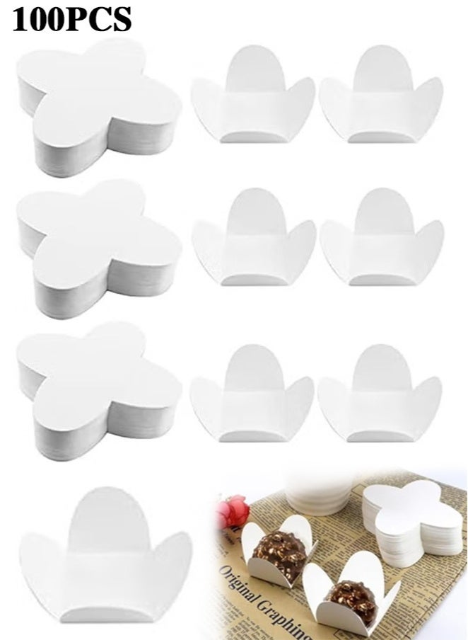 يا إلهي Mini Truffle Wrappers 100pcs 30mm White Paper Cupcake Liners Food Grade Chocolate Candy Cups for Daily Use Every Occasion - Image 1