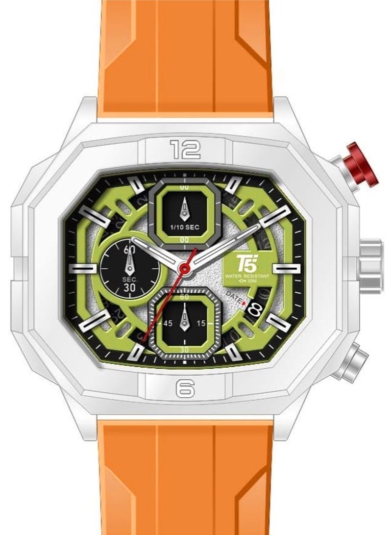 T5 Mens Chronograph Silicone Strap Watch - Image 1