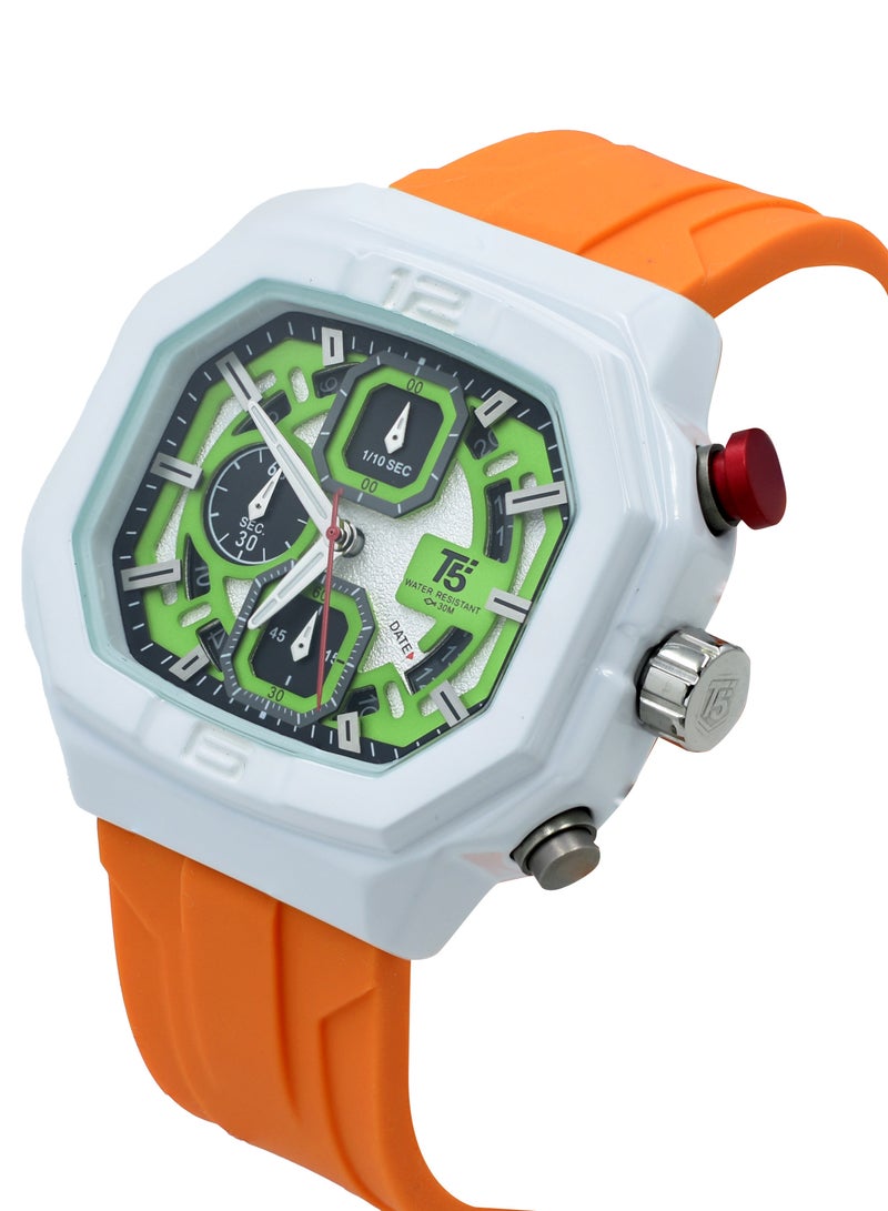 T5 Mens Chronograph Silicone Strap Watch - Image 3
