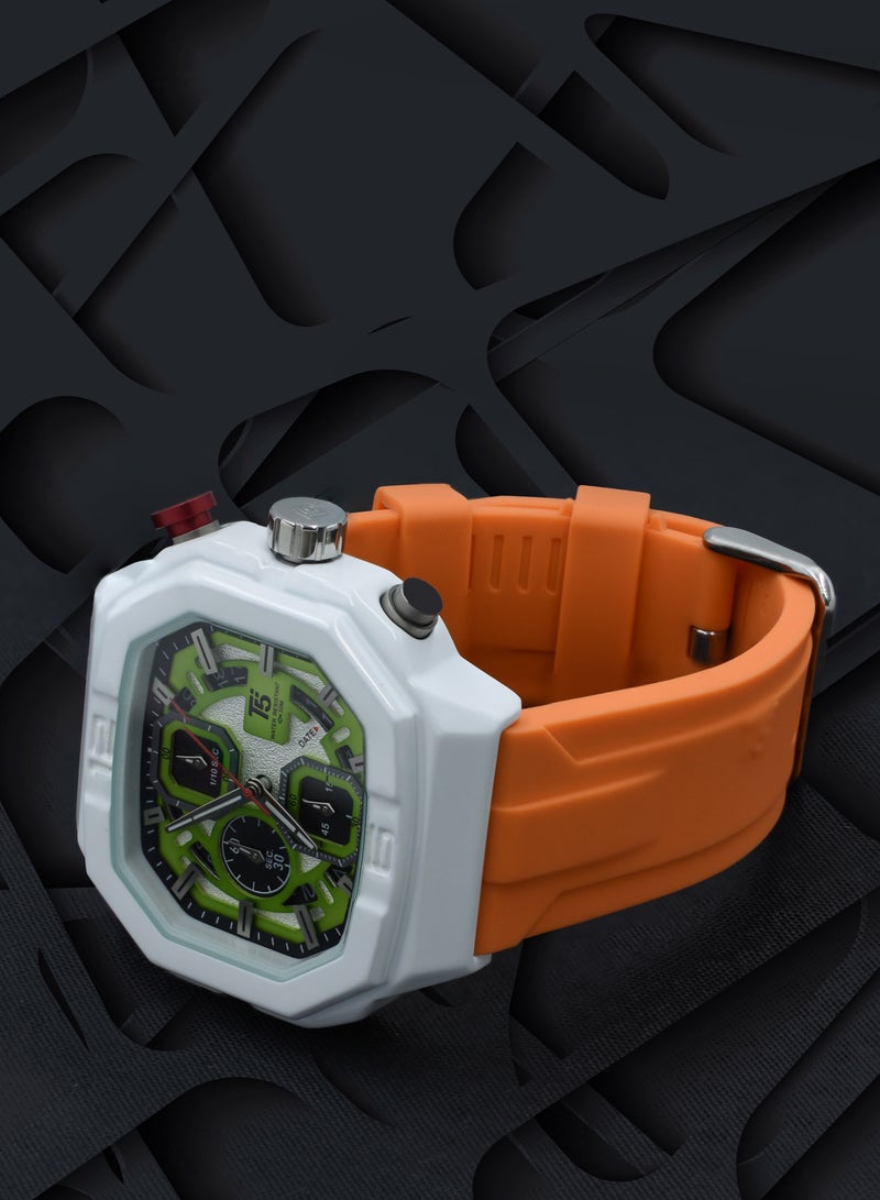 T5 Mens Chronograph Silicone Strap Watch - Image 4