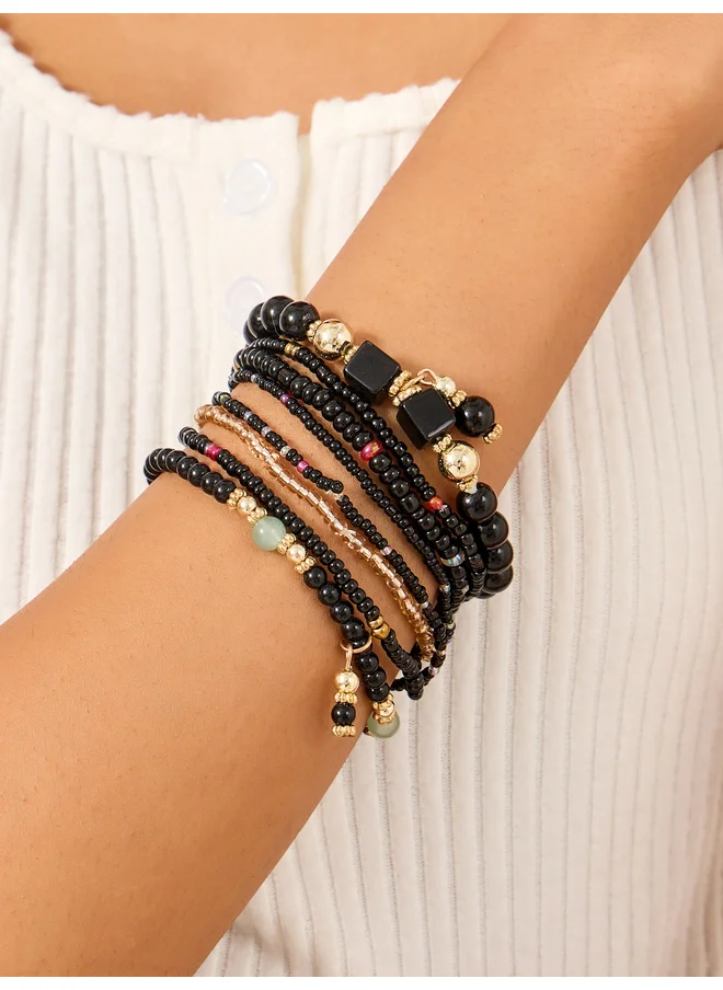ستايلي Styli Pack Of 7 Beaded Bracelet Set