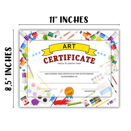 Lashicorn Art Certificate of Achievement for Kids | 50 pk 8.5x11” Paper Award for Elementary Middle School Students Outstanding Participation - Image 3