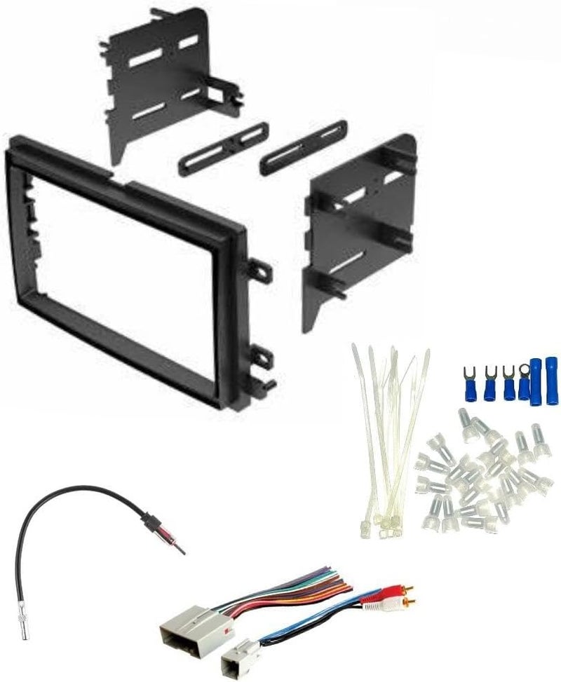 ASC Audio Double DIN Car Stereo Radio Install Dash Kit with Wire Harness and Antenna Adapter for Ford F-Series