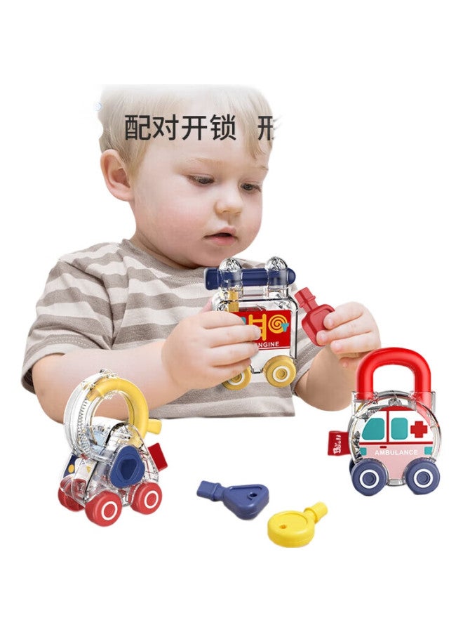 Baoli Children'S Montessori Early Education Center Teaching Aid, Baby Cognitive Glider, Educational Lock-Opening Toy Car, 0-3 Years Old - Image 1