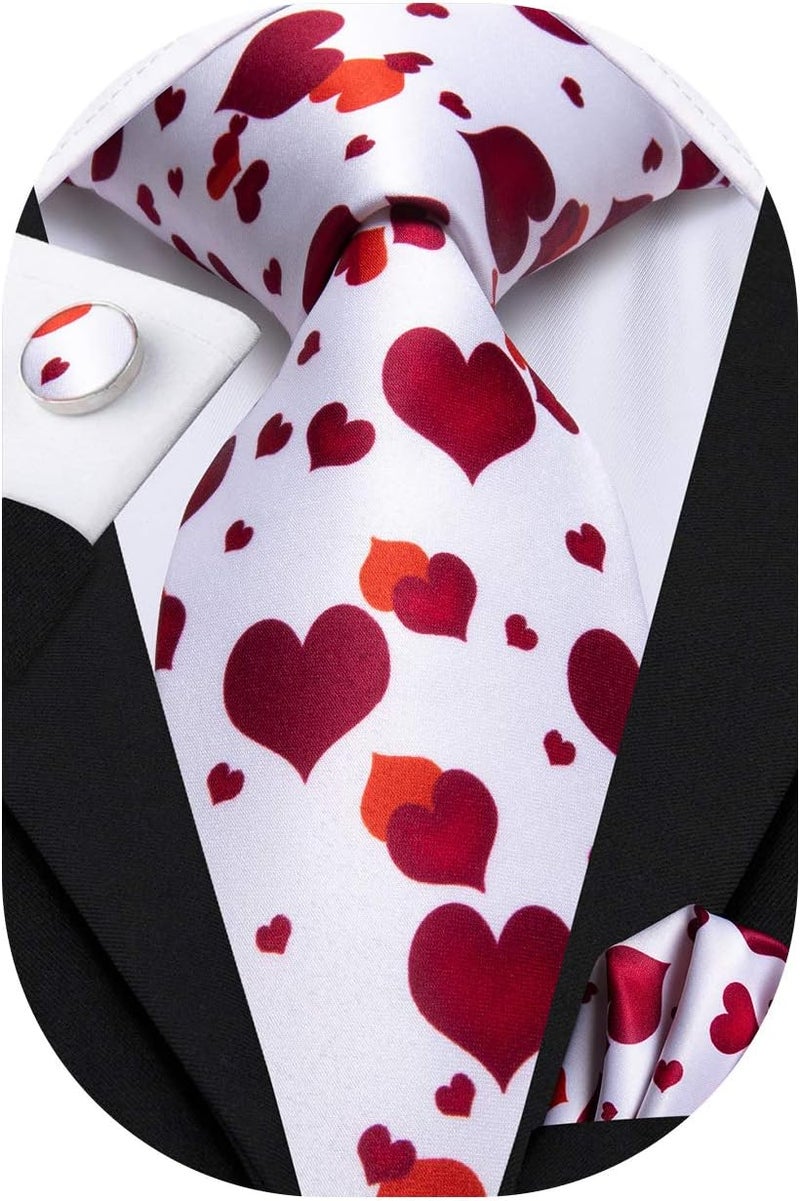 Hi-Tie Men's Tie Sets Silk Paisley Striped Necktie Pocket Square Cuff-links Sets Wedding Business Holiday - Image 1