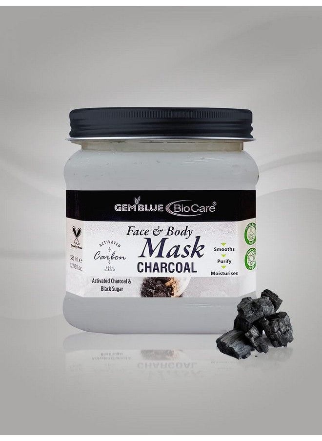 GEMBLUE BioCare - Gemblue Biocare Face Pack Mask; Radiant Glowing Skin; Oil Control Acne Pimples; Anti Blemish Pigmentation Tanning; Fresh Brightening Skin (Gemblue Biocare Charcoal Mask 385Ml 12.92 Fl Oz.) - Image 1