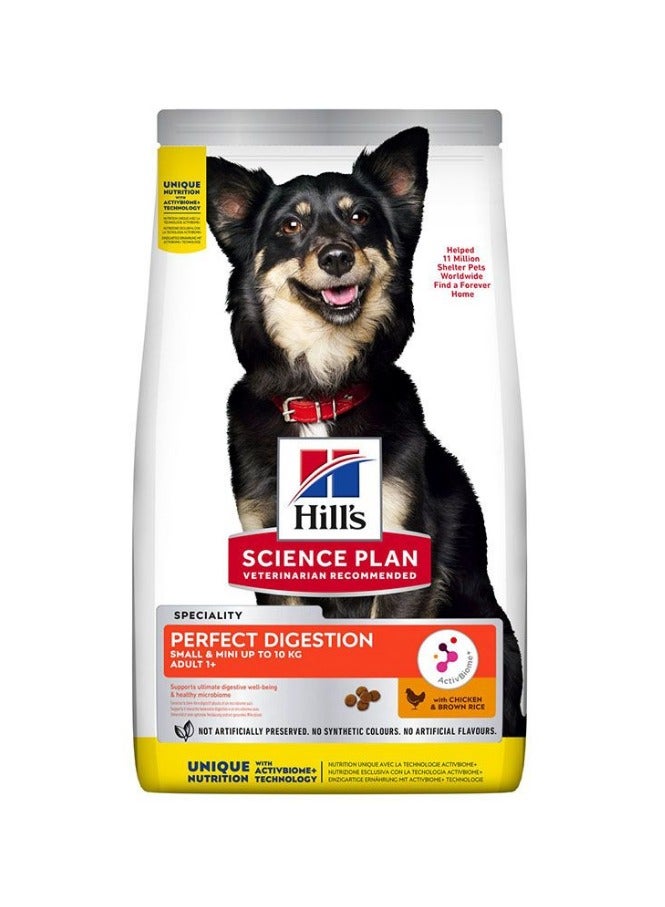 هيلز - طعام للكلاب البالغة الصغيرة والصغيرة ذات الهضم المثالي من ساينس بلان 1+ مع الدجاج والأرز البني / 1.5 كجم