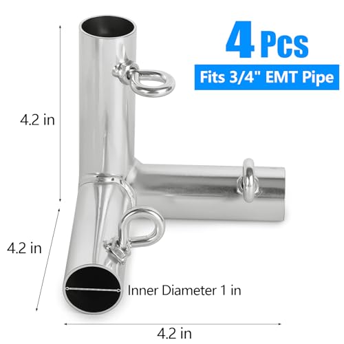 KishYa 4 Pcs Canopy Fittings 3/4", 3 Way Canopy Corner Fittings, Golf Frame Corner Kit, Batting Cage Fitting Fits 3/4" EMT Pipe That Has an Outer Diameter of 15/16" - Image 2