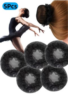 Harse 5Pcs Hair Bun Covers Set, High Elasticity Breathable Bun Nets, Reusable, Suitable for Ballet Dancers, Skating, Yoga, Flight Attendants (Standard Size)  - Image 1